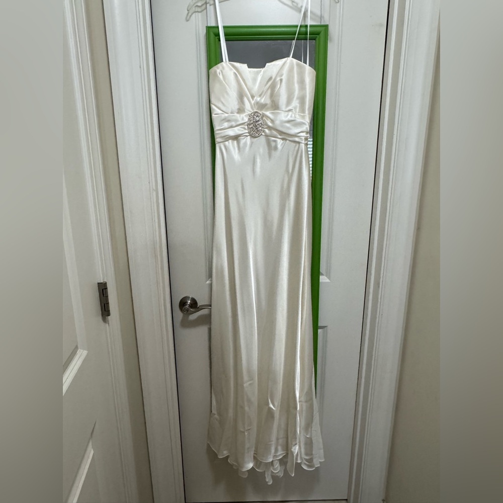 Elegant White Satin Gown
